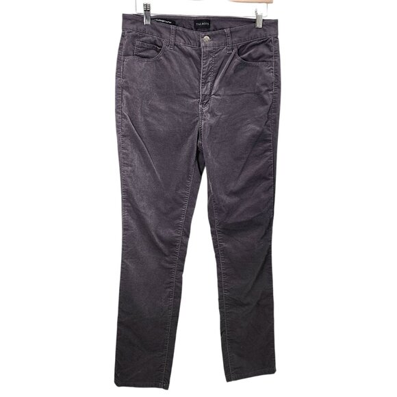 Talbots Womens Velveteen Straight Leg‎ Pant Grey Stretch Cotton Elastane Size 8 - Picture 1 of 10
